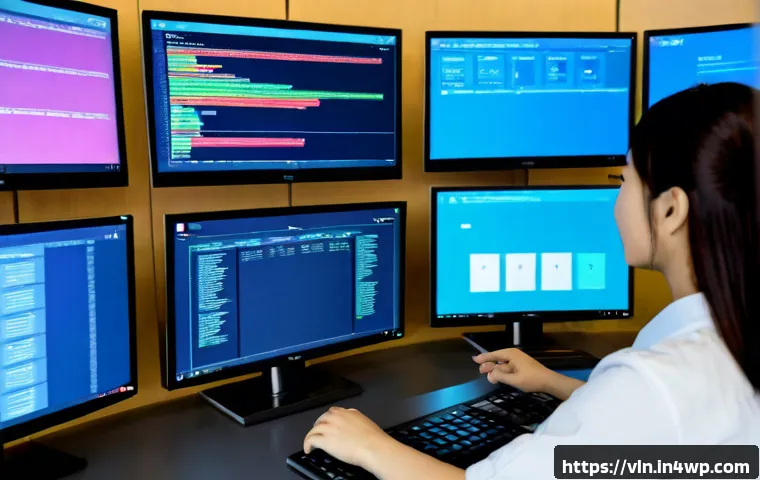 Home 17 사례 연구 보안 취약점 관리 성공 사례 - Photorealistic cybersecurity success case study scene, diverse IT security team in a modern operatio...